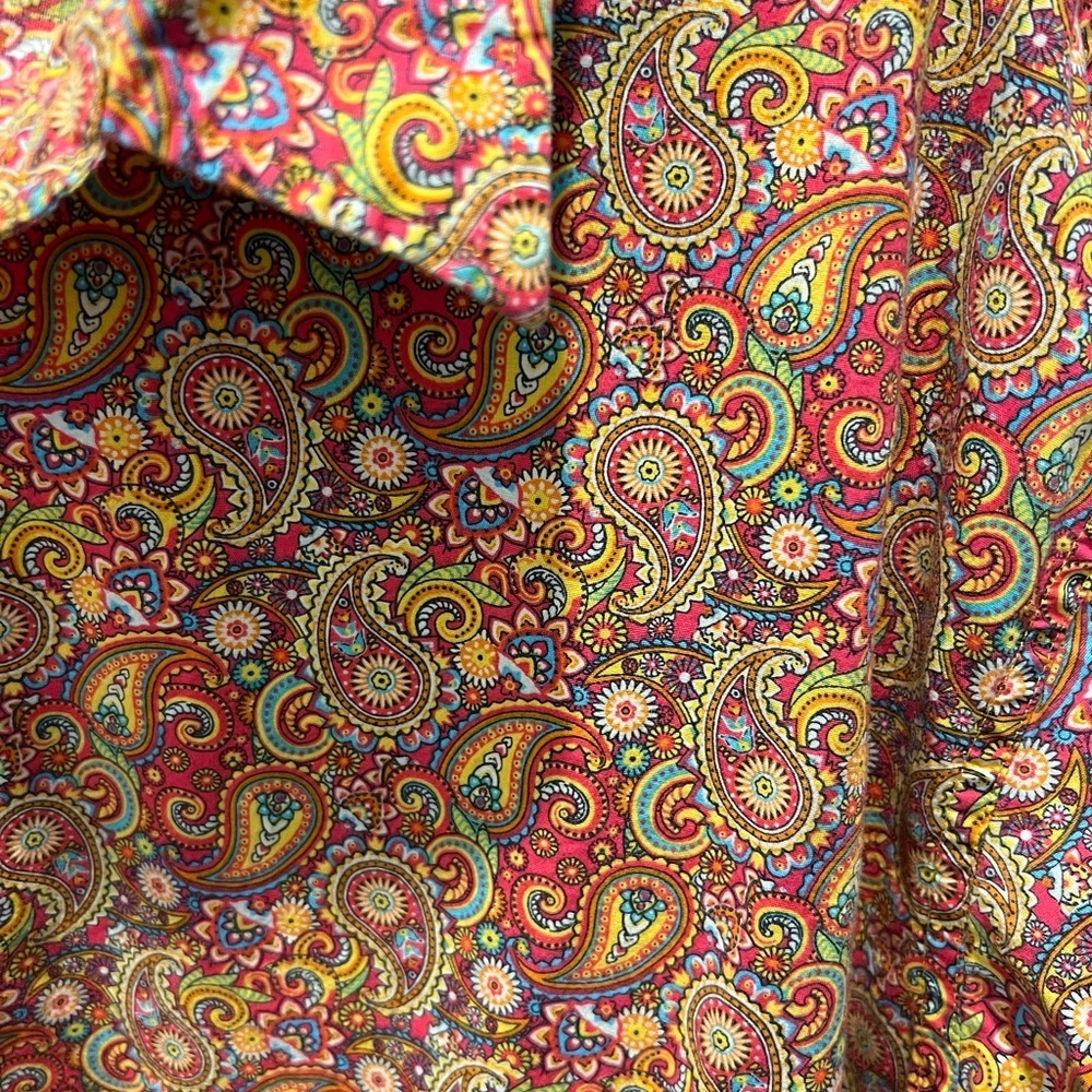 Daniel Cremieux Men's Paisley Shirt - Red and Yellow - Picture 2 of 7
